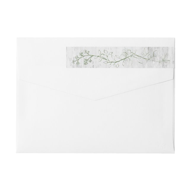 Botanical Sketch Green Wrap Around Address Label (Back)
