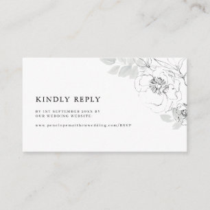 Botanical Sketch Website RSVP  Enclosure Card
