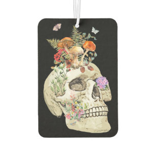 Botanical Skull Car Air Freshener