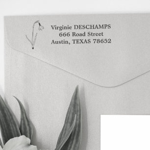 Botanical Snowdrop Line Art Flower Self-inking Stamp