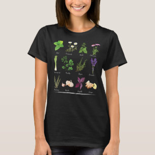 Botanical Spices Herbs Gardening Gardener Hobby T-Shirt