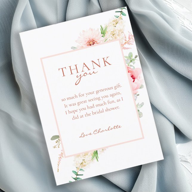 Botanical Spring Bridal Shower "Thank you!" Invitation (Creator Uploaded)