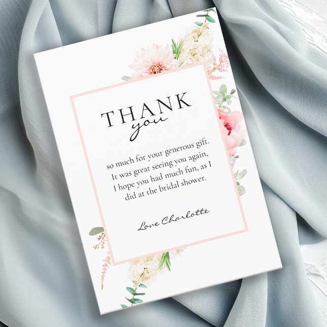 Botanical Spring Bridal Shower "Thank you!" Invitation (Creator Uploaded)