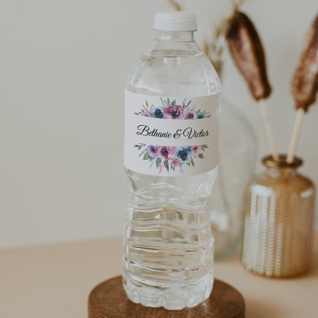 Botanical Spring Floral Chic Water Bottle Label (Creator Uploaded)