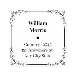 Botanical Square Custom Address Stamp