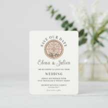 Botanical Stained Glass Wedding Save The Date