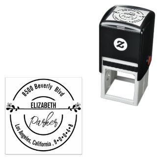 Botanical Stamp | Round Return Address Self-inking