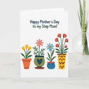 Botanical Step Moms Day Card