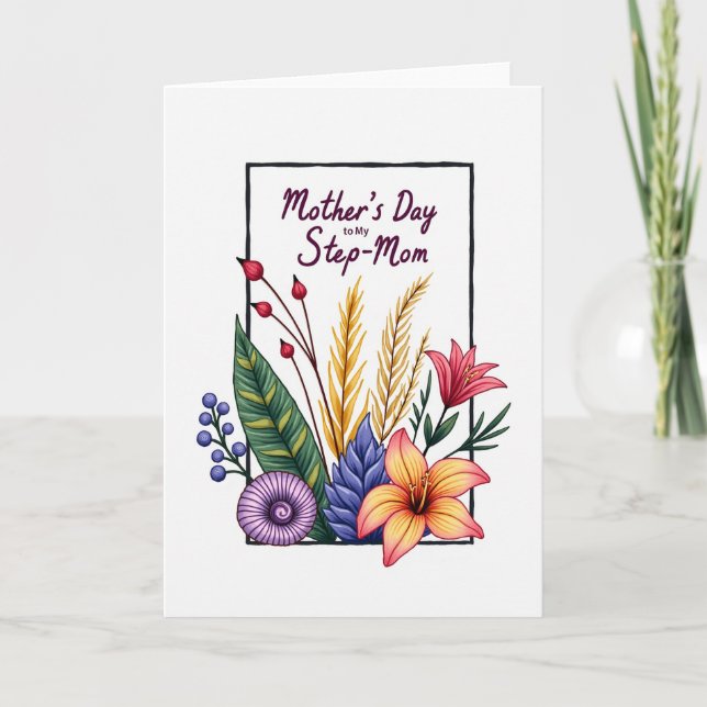 Botanical Step Mum Day Design Card (Front)