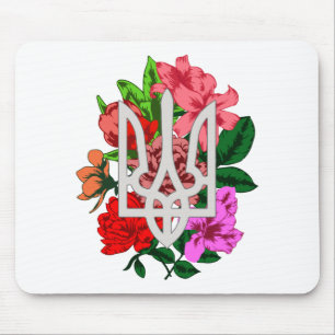Botanical still and Ukrainian trident tryzub Mouse Mat