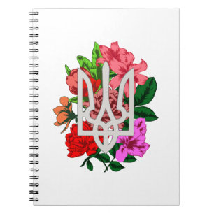 Botanical still and Ukrainian trident tryzub Notebook