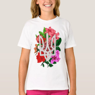 Botanical still and Ukrainian trident tryzub T-Shi T-Shirt