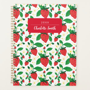 Botanical Strawberry Floral Pattern Planner