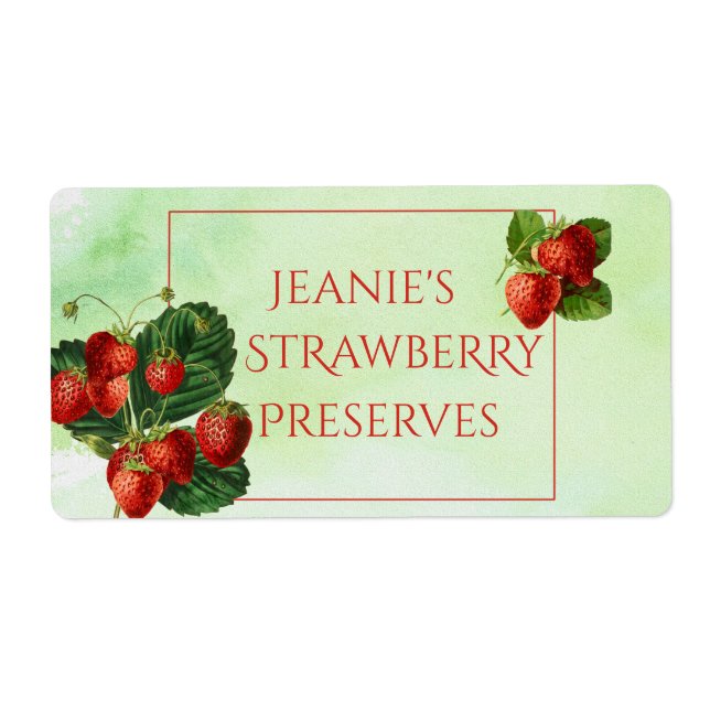 Botanical Strawberry Food Label (Front)