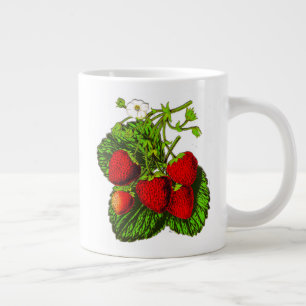 Botanical Strawberry Illustration  Large Coffee Mug