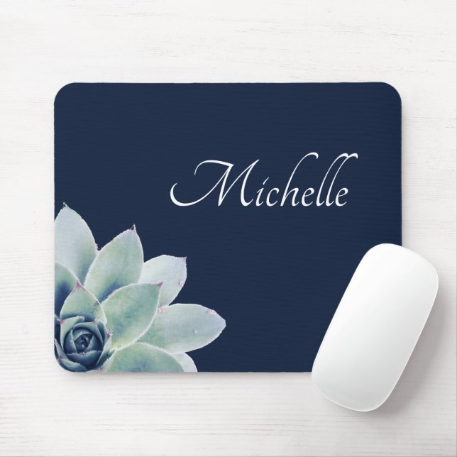 Botanical Succulent Elegant Greenery Mouse Mat (With Mouse)