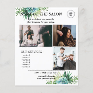 Botanical Succulent Salon Services Flyer Template