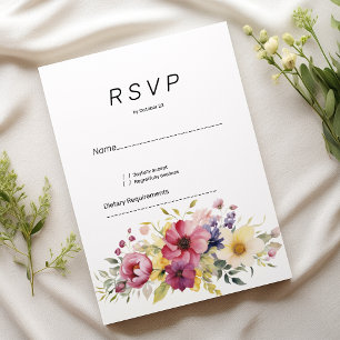 Botanical summer colourful floral RSVP Invitation