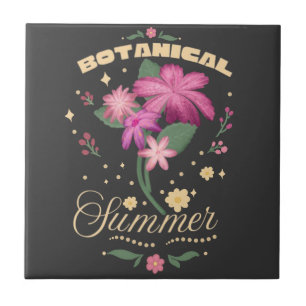 Botanical Summer Floral Wildflower Cottagecore Tile