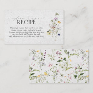Botanical Summer Wildflowers Please Bring A Recipe Enclosure Card