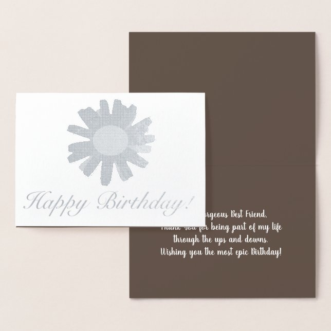 Botanical Sunflower Best Friend Birthday Foil Card (Display)