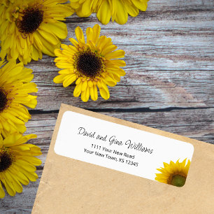 Botanical Sunflower Simple Elegant Return Address