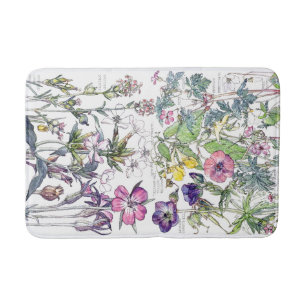 Botanical Sweet William Wildflower Flower Bath Mat