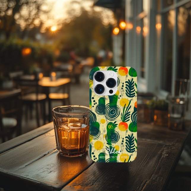 Botanical Swirls and Leaves with Custom Name Case-Mate iPhone Case (Creator Uploaded)