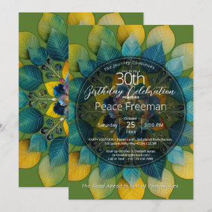 Botanical Symphony Leaf Mandala Design Invitation