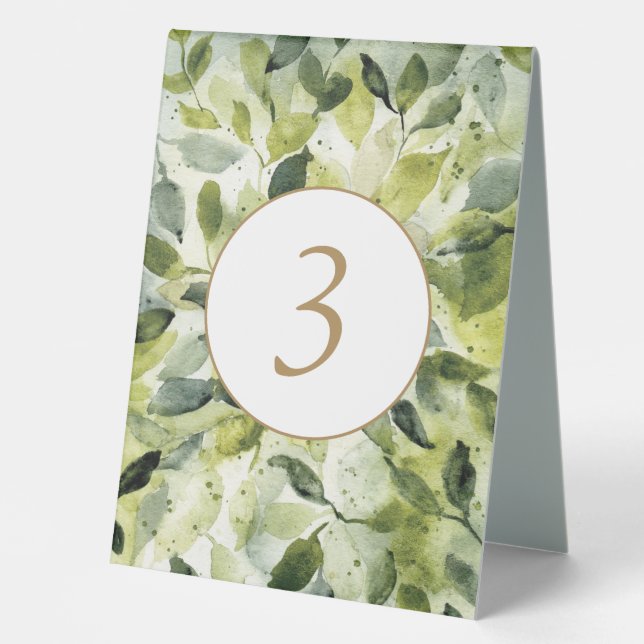 Botanical Table Number Wedding (Front)