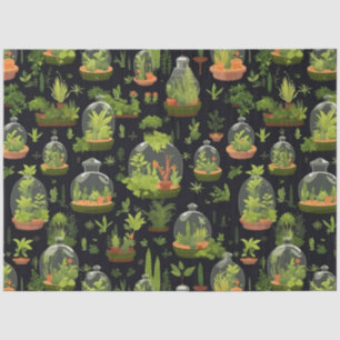 Botanical Terrariums on Black Tissue Paper