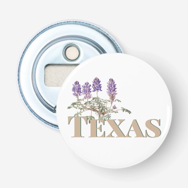 Botanical Texas Bluebonnet 2  Bottle Opener (Front)