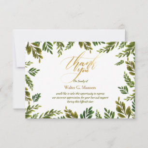 Botanical Thank You Sympathy Card