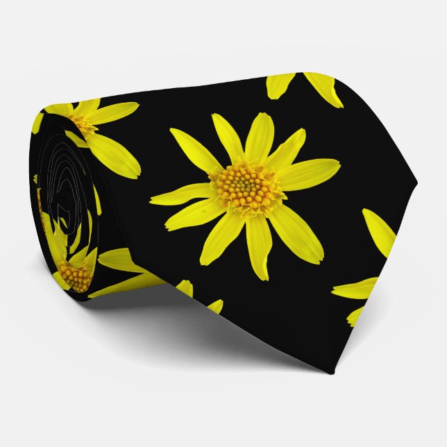 Botanical Tiled Yellow Wildflower Photo Tie (Rolled)