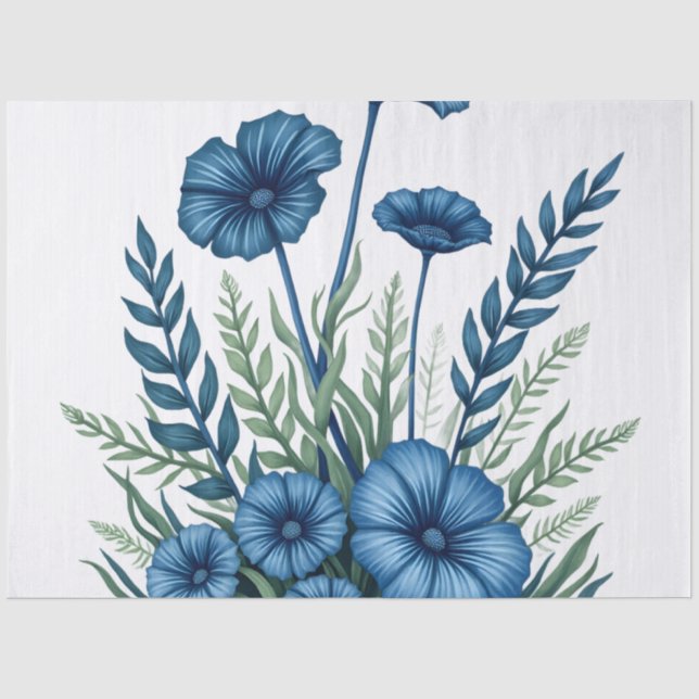 Botanical Tissue Paper with Elegant  Floral Design (Front)
