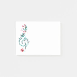 Botanical Treble Clef Post-it Notes