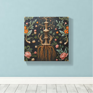 Botanical Tree Roots Canvas Print