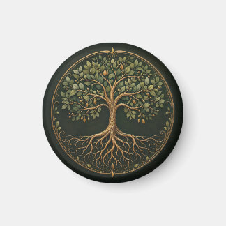 Botanical Tree, Tree of Life, Round Magnet