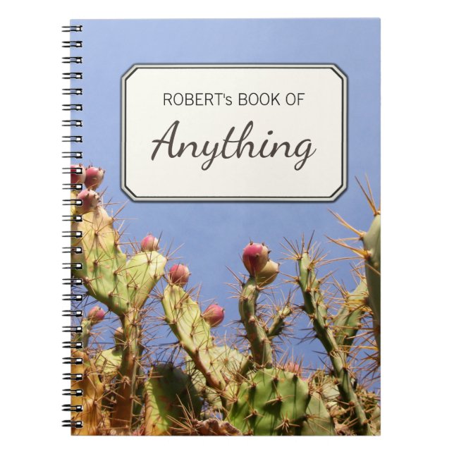 Botanical Tropical Catus Photo Personalised Notebook (Front)