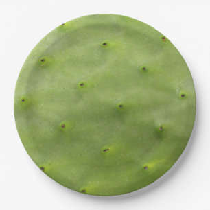 Botanical Tropical Green Cactus Photo Paper Plate
