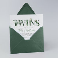 Botanical Tropical Greenery Twins Baby Shower 