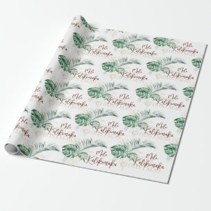 Botanical Tropical Mele Kalikimaka Christmas Wrapping Paper