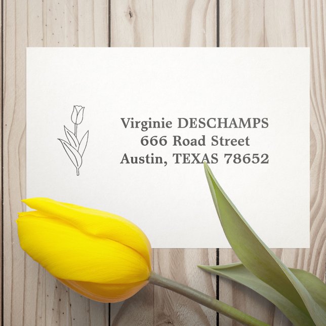 Botanical Tulip Line Art Flower Self-inking Stamp (Botanical Tulip Line Self-inking Stamp)