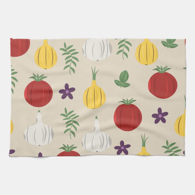 Botanical Vegetable Kitchen Towel (Horizontal)