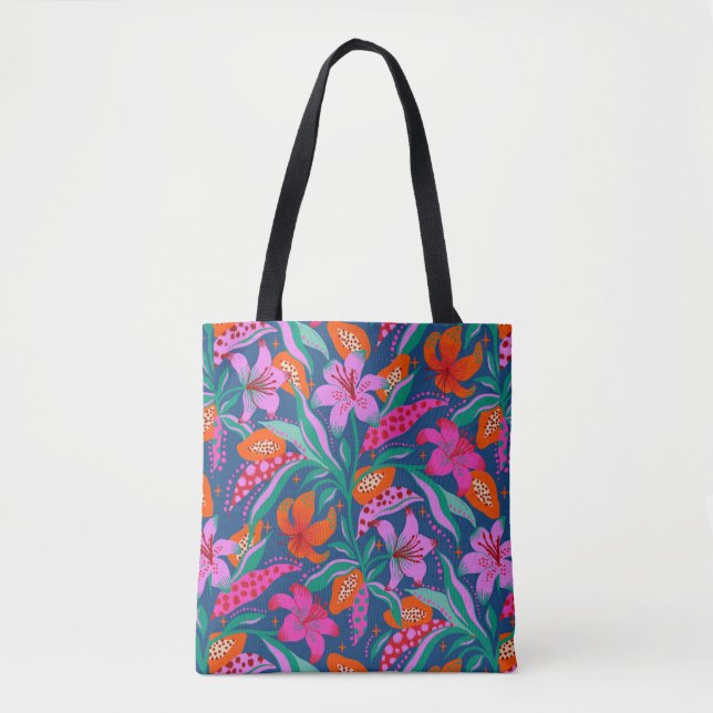 Botanical Vibrant Garden Tote Bag (Front)