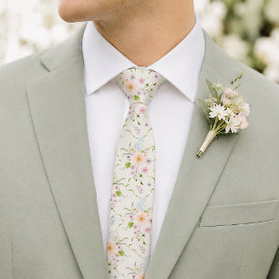 Botanical Vine Floral Wedding Tie