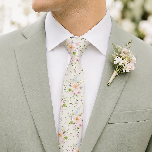 Botanical Vine Floral Wedding Tie (Creator Uploaded)