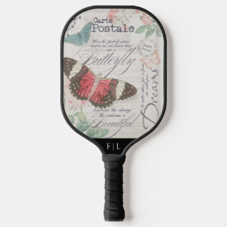 Botanical Vintage | Carte Postale Butterflies Pickleball Paddle