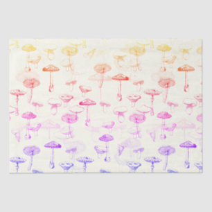 Botanical Vintage Colourful Groovy Mushroom Patter Tissue Paper