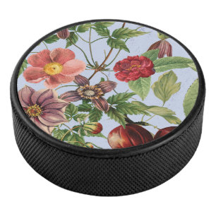 Botanical vintage design hockey puck